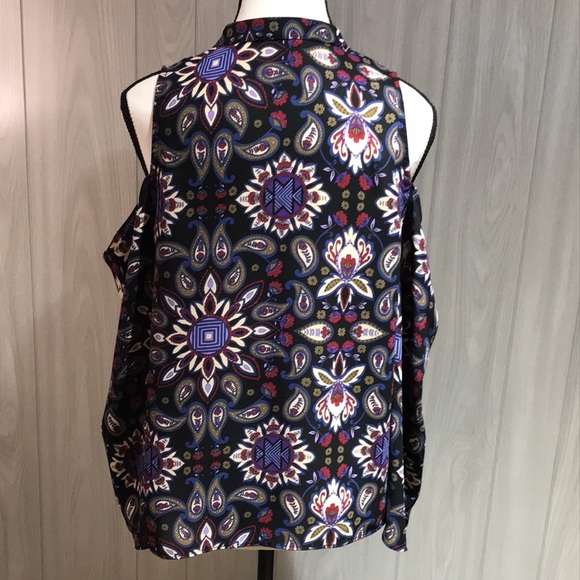 Everly open shoulder semi sheer blouse size small - Picture 6 of 14